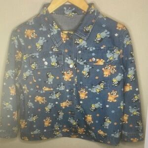 Kids Cartoon Print Denim Jacket